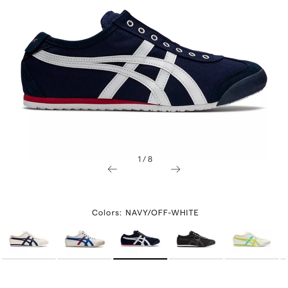 Onitsuka Tiger by Asics Navy White Red Mexico 66-Inspired Sneakers - Picture 2 of 5